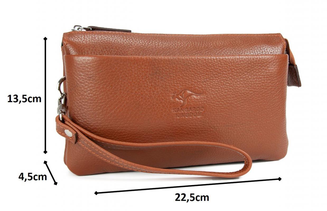 KANGAROO KINGDOM Hakiki Dana Deri Taba Erkek El Portföy Clutch Çantası 5488-T